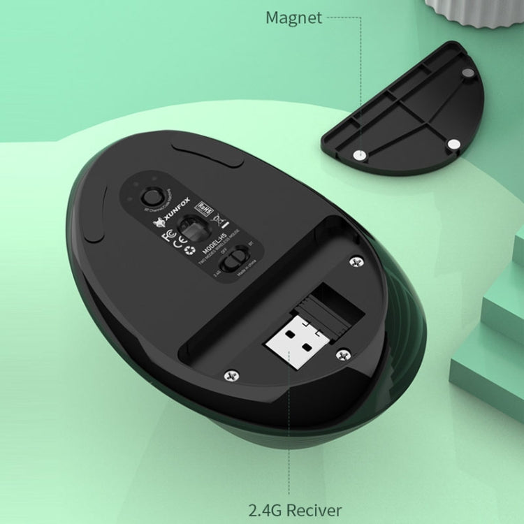 XUNSVFOX H5 Upright Vertical Dual Mode Mouse Rechargeable Wireless Business Office Mouse