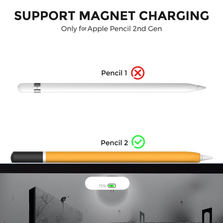 For Apple Pencil 2 AhaStyle JY16-2 Silicone Case Retro Non-slip and Anti-drop Pen Cover
