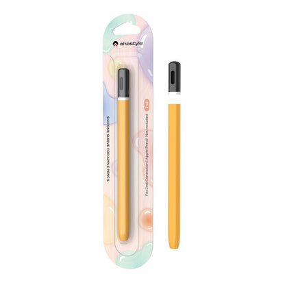 For Apple Pencil 2 AhaStyle JY16-2 Silicone Case Retro Non-slip and Anti-drop Pen Cover