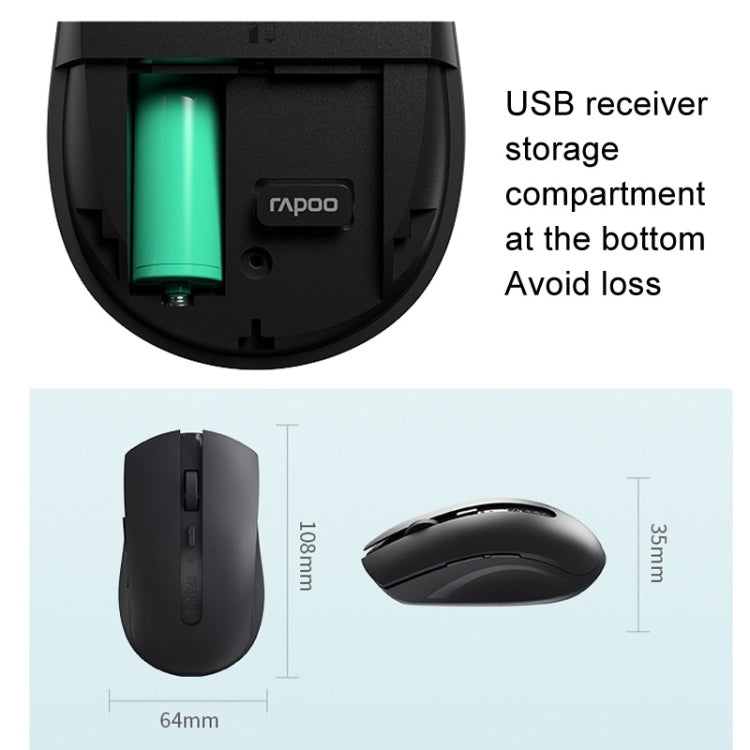 Rapoo M350G Bluetooth/2.4G Wireless Mouse Office Desktop Laptop Mute Mouse