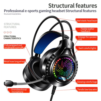 YINDIAO Q7 Colorful Light Computer Wired Headset USB Gaming Headset