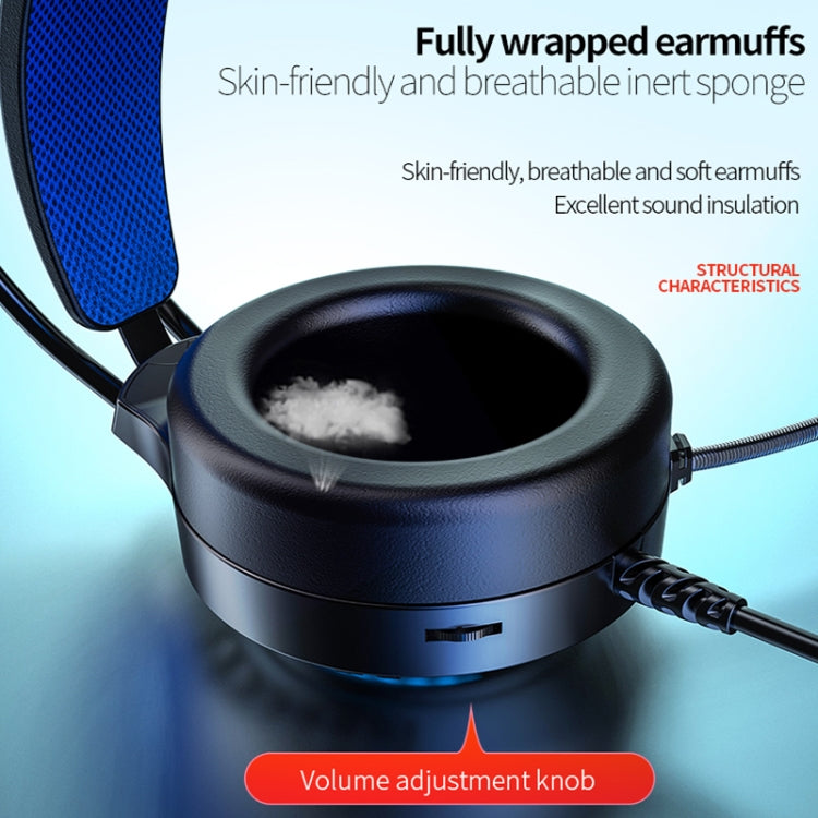 YINDIAO Q7 Colorful Light Computer Wired Headset USB Gaming Headset