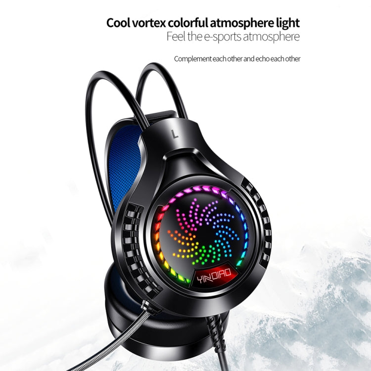 YINDIAO Q7 Colorful Light Computer Wired Headset USB Gaming Headset