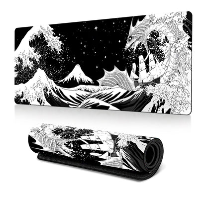 Big Wave Gaming Mouse Pad Non-Slip Rubber Desk Mat, 400x900x3mm