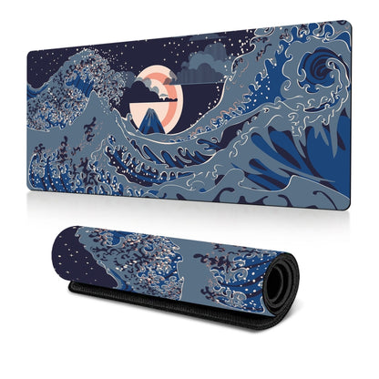 Big Wave Gaming Mouse Pad Non-Slip Rubber Desk Mat, 400x900x3mm