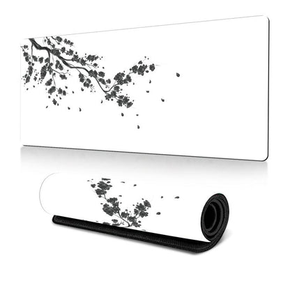 Ink Painting Cherry Blossom Rubber Non-Slip Mouse Pad Desk Mat