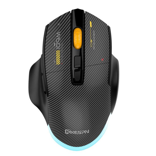 MKESPN W601 Silent Wireless Tri-mode Macro Gaming Mouse Carbon Fiber 12800DPI Bluetooth Mouse