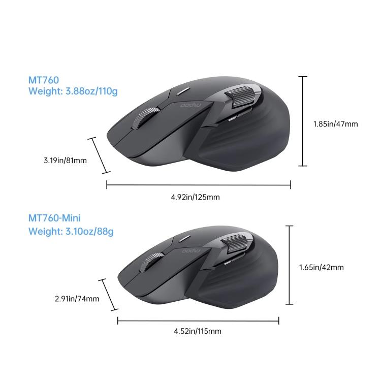Rapoo Wireless Triple Mode Mice Ergonomic Desktop Laptop Business Office Mouse