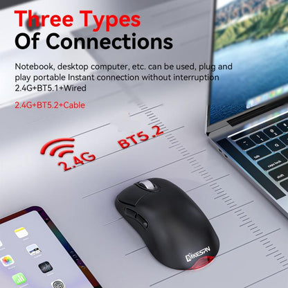 Tri-Mode Wireless Gaming Mouse 24000 DPI, 6 RGB Lighting Modes, Rechargeable, Macro Programmable