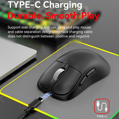 Tri-Mode Wireless Gaming Mouse 24000 DPI, 6 RGB Lighting Modes, Rechargeable, Macro Programmable