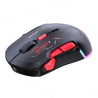 MKESPN W12 Tri-Mode 5-Channel Gaming Mouse 10-Key 10000 DPI Ambidextrous Design RGB Macro Mouse