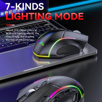MKESPN W605 Triple-Mode 24000 DPI 12-key Wireless Gaming Mouse Macro Customization