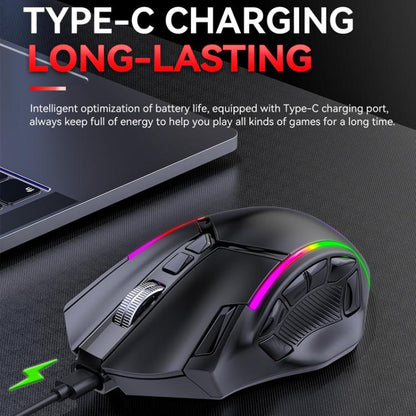 MKESPN W605 Triple-Mode 24000 DPI 12-key Wireless Gaming Mouse Macro Customization