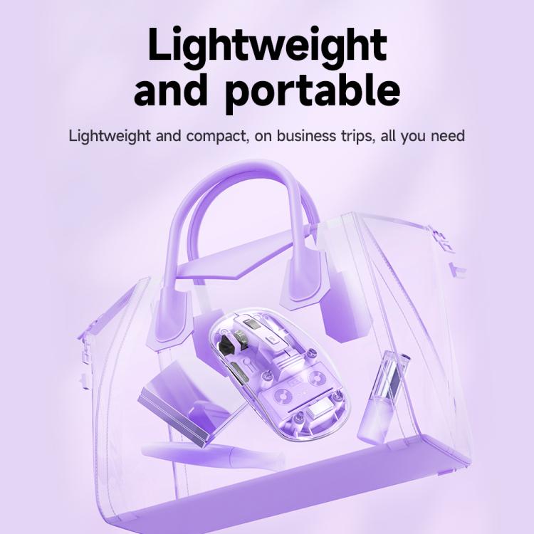 IMICE T400 4 Keys 1600DPI Dual-Mode Mouse Transparent Bluetooth Charging Wireless Silent Mice