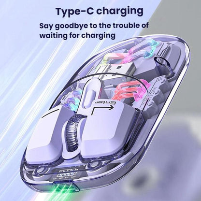 IMICE T300 4 Keys 1600DPI RGB Luminous Mouse Bluetooth Dual Mode Charging Wireless Silent Mouse With Magnetic Back Cover