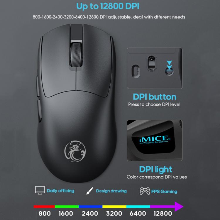 iMICE G900 6 Keys 12800DPI Gaming Mouse Rechargeable Tri-Ode Wireless Mouse