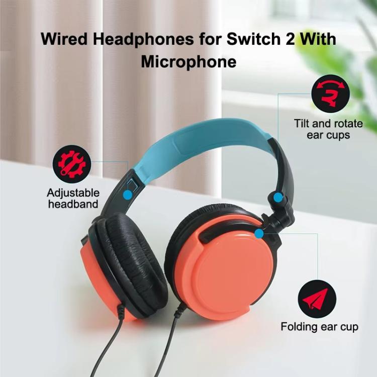 PGTECH Wired Over-Ear Gaming Headset with Microphone for Nintendo Switch 2/Switch/PS5/Xbox/PC Multi-Platform Compatible