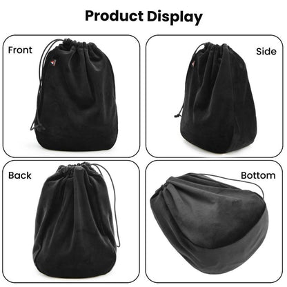 Universal Headphone Storage Case Dustproof Drawstring Bag With Ultra-Soft Short Plush
