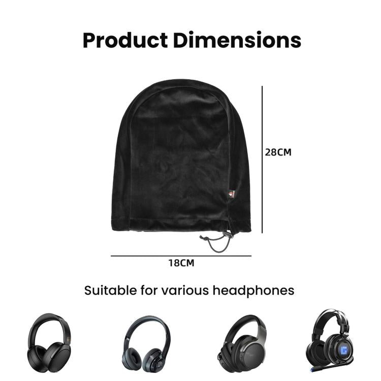 Universal Headphone Storage Case Dustproof Drawstring Bag With Ultra-Soft Short Plush