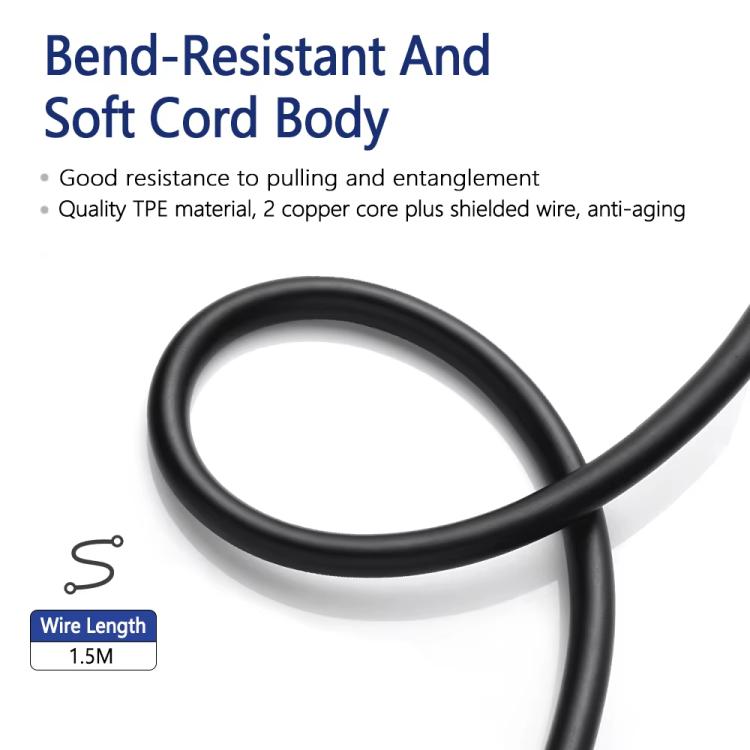1.5m Mini Pin USB TPE Earphone Cable For SteelSeries Arctis Prime / 3 / 5 / 7 / Pro