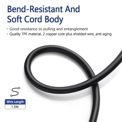 1.5m Mini Pin USB TPE Earphone Cable For SteelSeries Arctis Prime / 3 / 5 / 7 / Pro