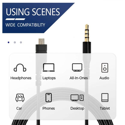 1.5m Mini Pin USB TPE Earphone Cable For SteelSeries Arctis Prime / 3 / 5 / 7 / Pro