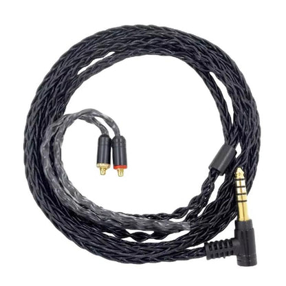 1.2m 8 Core Single Crystal Copper Silver Plated MMCX Headphone Upgrade Cable, For Shure SE215 / SE535 / SE846 / UE900, Black 2.5mm Balance, Black 4.4mm Balance, Transparent 2.5mm Balance, Transparent 3.5mm Stereo, Transparent 4.4mm Balance