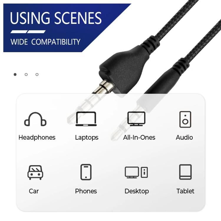 For Alienware AW920H Gaming Headset Cable Audio Microphone Cable