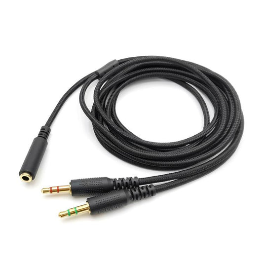 For Razer Kraken V2 3.5mm Male To Female 2 In 1 Extension Cable Audio Adapter