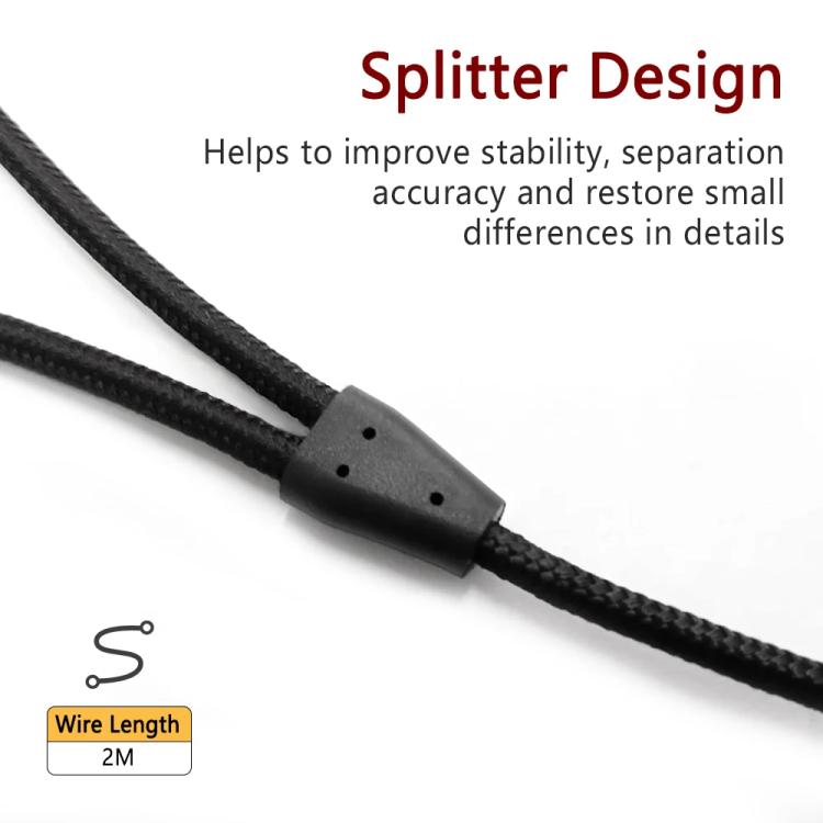 For Razer Kraken V2 3.5mm Male To Female 2 In 1 Extension Cable Audio Adapter