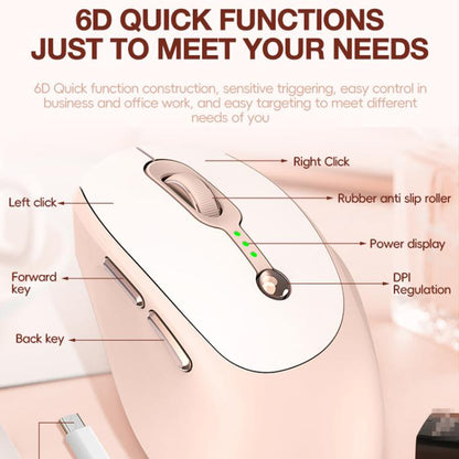 2400 DPI Wireless Mouse USB-C Rechargeable, Milk Tea Color Elegant Design with Battery Indicator, T-WOLF Q7 Single-Mode 2.4G, T-WOLF Q7 Dual-Mode 2.4G+Bluetooth