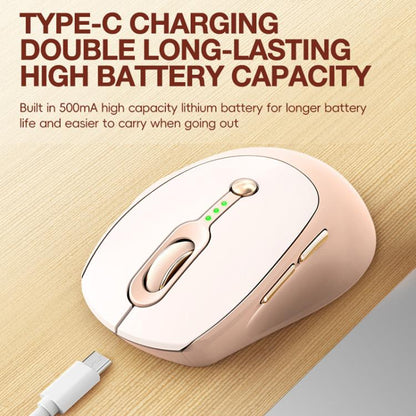 2400 DPI Wireless Mouse USB-C Rechargeable, Milk Tea Color Elegant Design with Battery Indicator, T-WOLF Q7 Single-Mode 2.4G, T-WOLF Q7 Dual-Mode 2.4G+Bluetooth