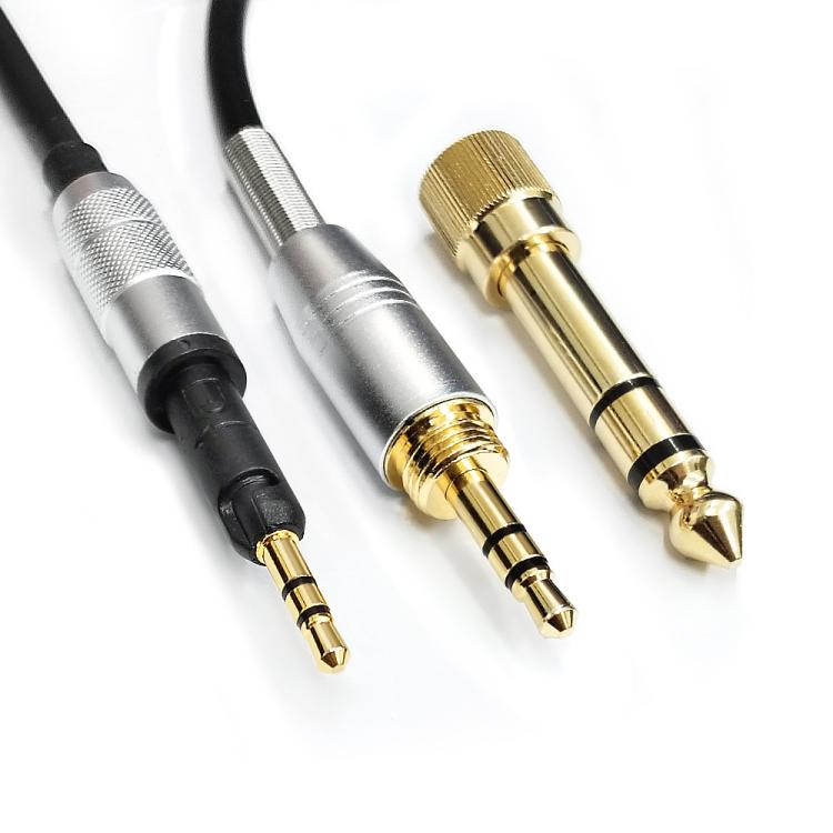 2.5mm To 3.5mm+6.35mm Plug 1.5m Spring-Loaded Headphone Cable,For Sennheiser HD6 / HD8 / HD7 / HD598