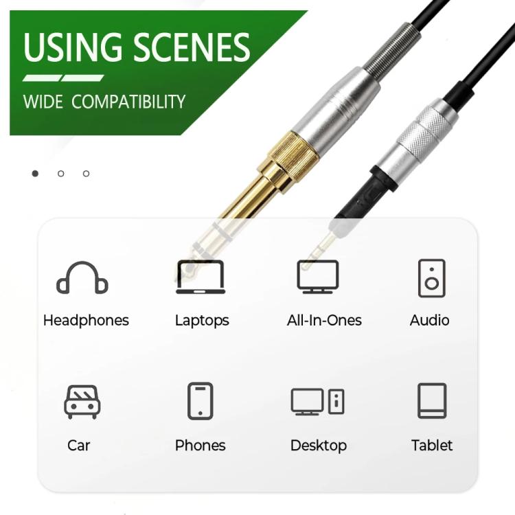 2.5mm To 3.5mm+6.35mm Plug 1.5m Spring-Loaded Headphone Cable,For Sennheiser HD6 / HD8 / HD7 / HD598