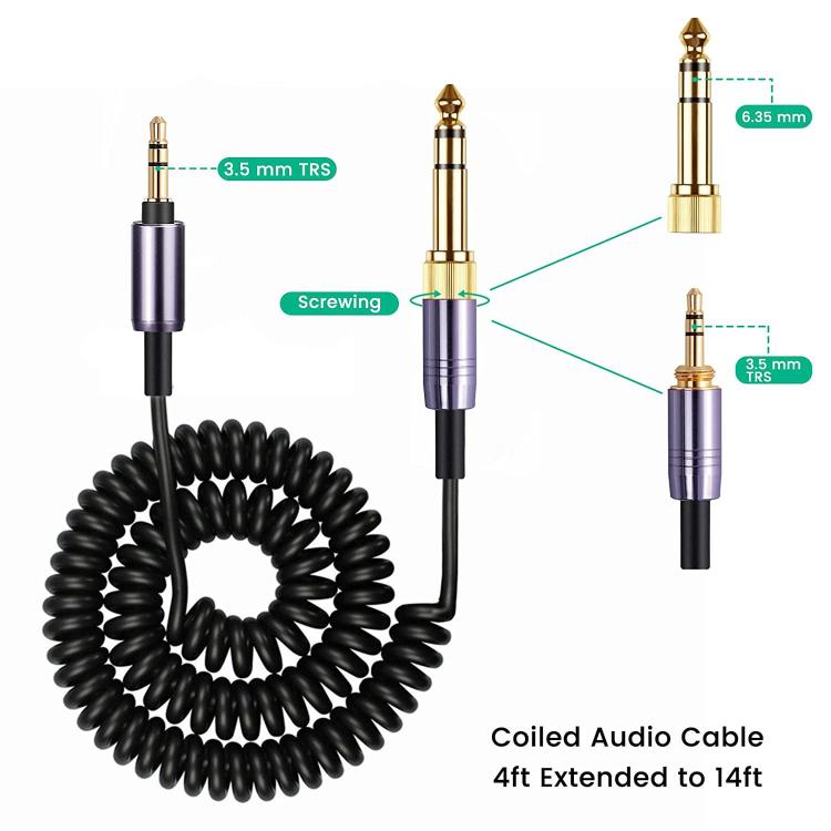 Headphone Spring Audio Cable, For Sony WH-1000XM3 / WH-1000XM2 / WH-1000XM4 / WH-H900N / WH-H800