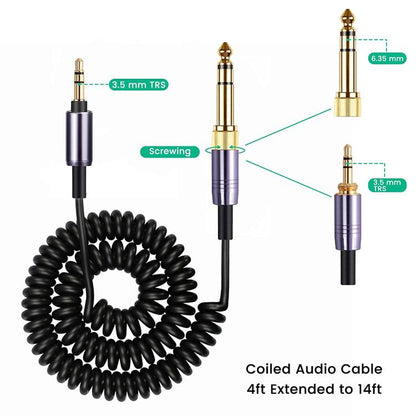 Headphone Spring Audio Cable, For Sony WH-1000XM3 / WH-1000XM2 / WH-1000XM4 / WH-H900N / WH-H800
