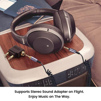 Headphone Spring Audio Cable, For Sony WH-1000XM3 / WH-1000XM2 / WH-1000XM4 / WH-H900N / WH-H800