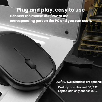 Little Kangaroo DS-919 Anti-Static Anti-Interference Wired Mouse Business Industrial Slim Mouse, PS2 Round Port, USB