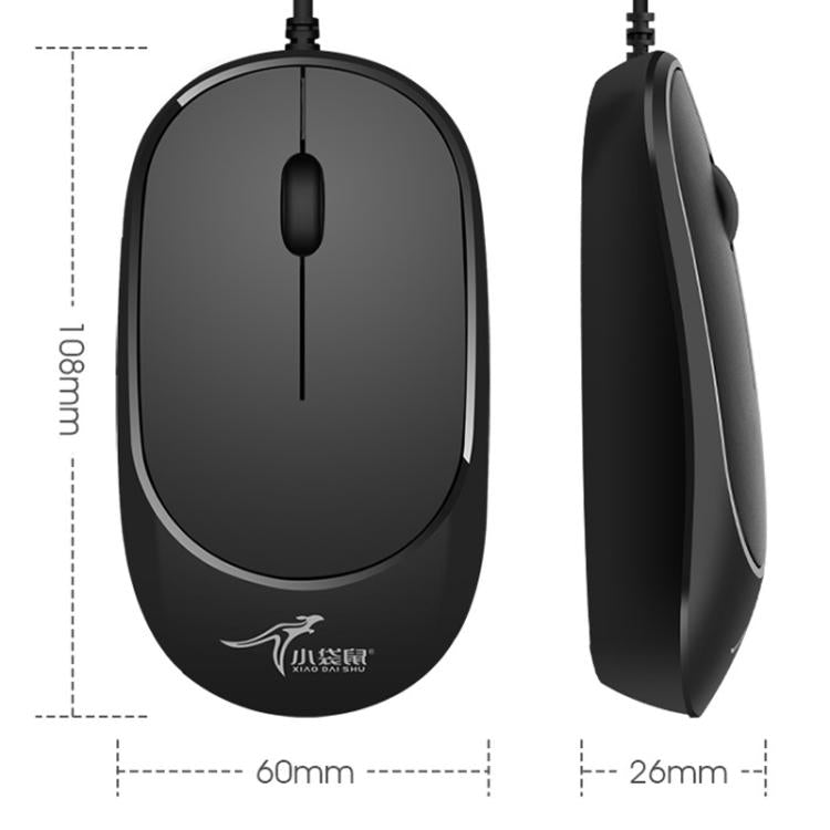 Little Kangaroo DS-919 Anti-Static Anti-Interference Wired Mouse Business Industrial Slim Mouse, PS2 Round Port, USB