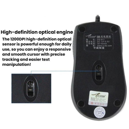 Little Kangaroo DS-911 1200DPI Ambidextrous Wired Laptop Mouse Desktop Mouse For Office & Home Use, DS-911 PS2 Round Port, DS-911 USB