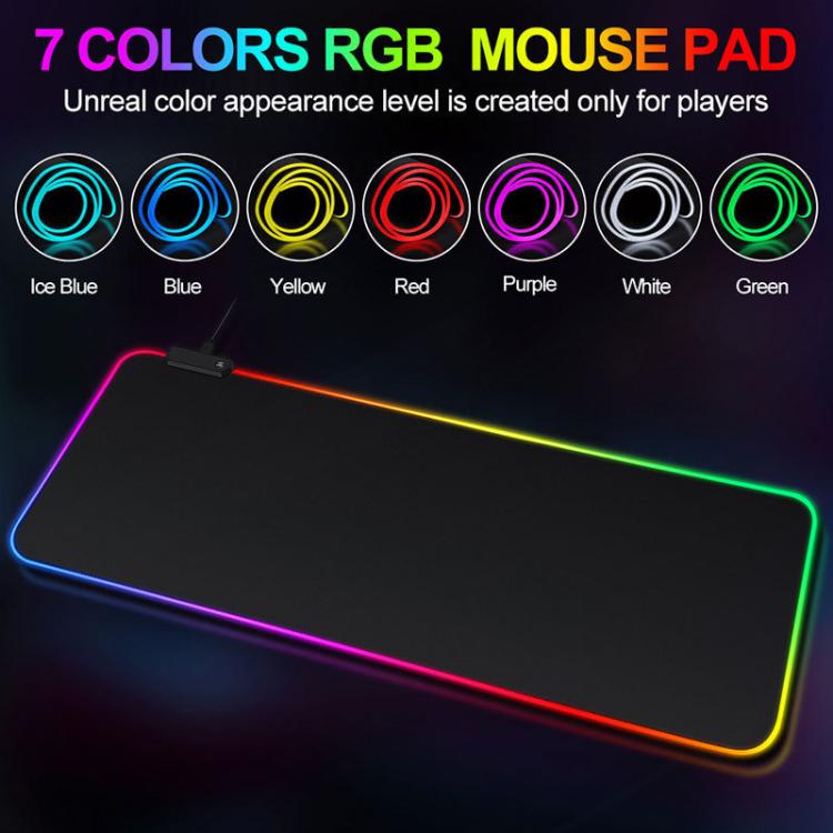 Micro-USB LED Glowing Mouse Keyboard Pad RGB Colorful Lights Locked Edge Thickened Mouse Desk Pad