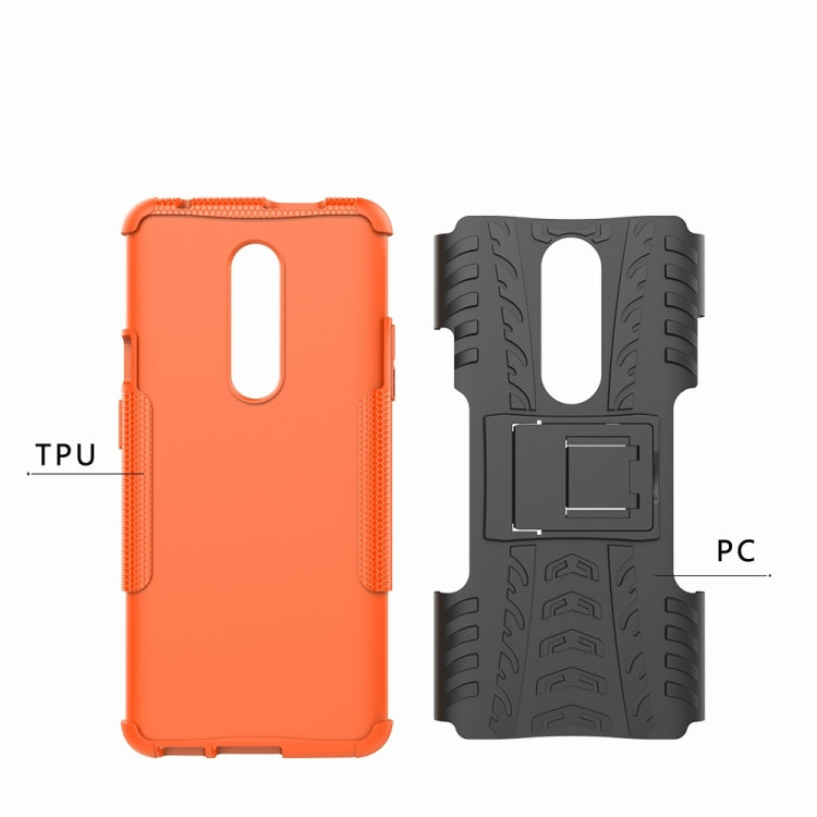 Tire Texture TPU+PC Shockproof Phone Case for OnePlus 7, with Holder