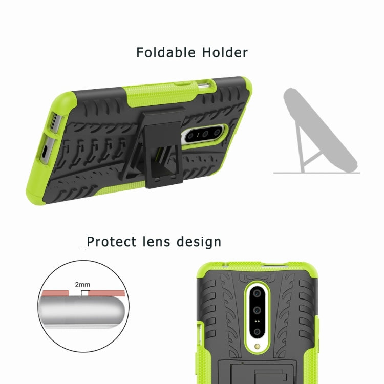 Tire Texture TPU+PC Shockproof Phone Case for OnePlus 7, with Holder