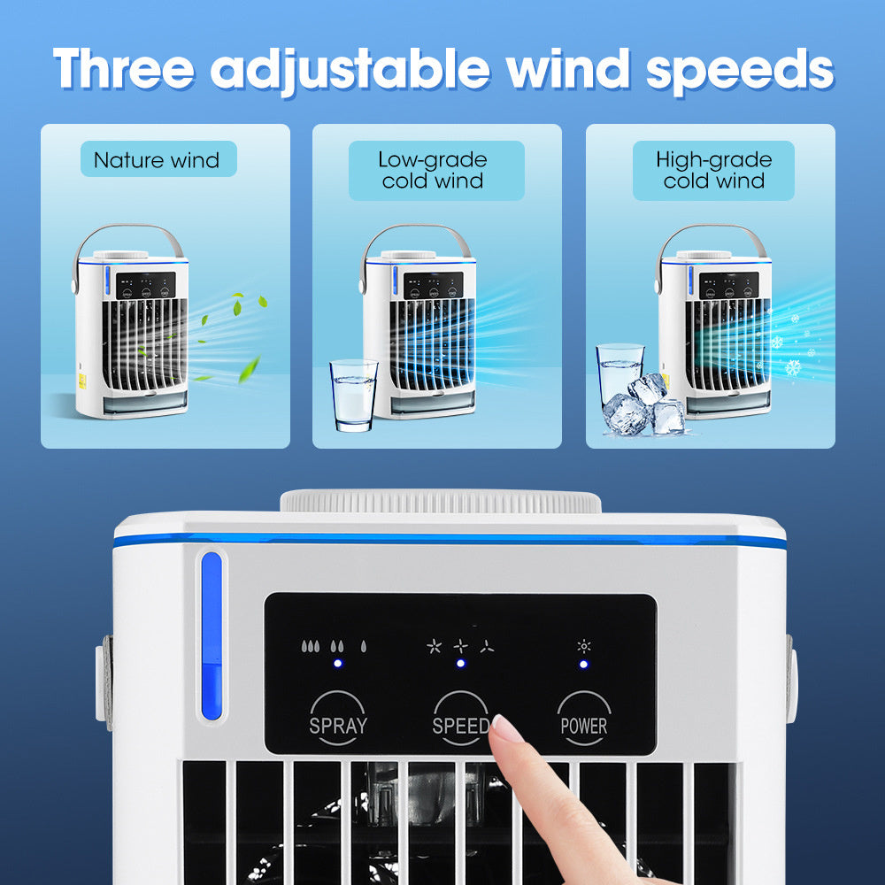 New Mini Air Cooler Household Humidification Spray Fan