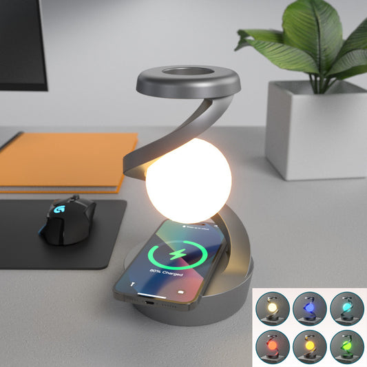 Rotating Moon Desk Lamp with Wireless Charging & Sensor Control